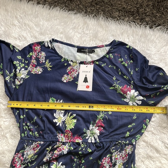 Plaid Long Sleeve Empire Waist Full Length Maxi Dress - Picture 5 of 5